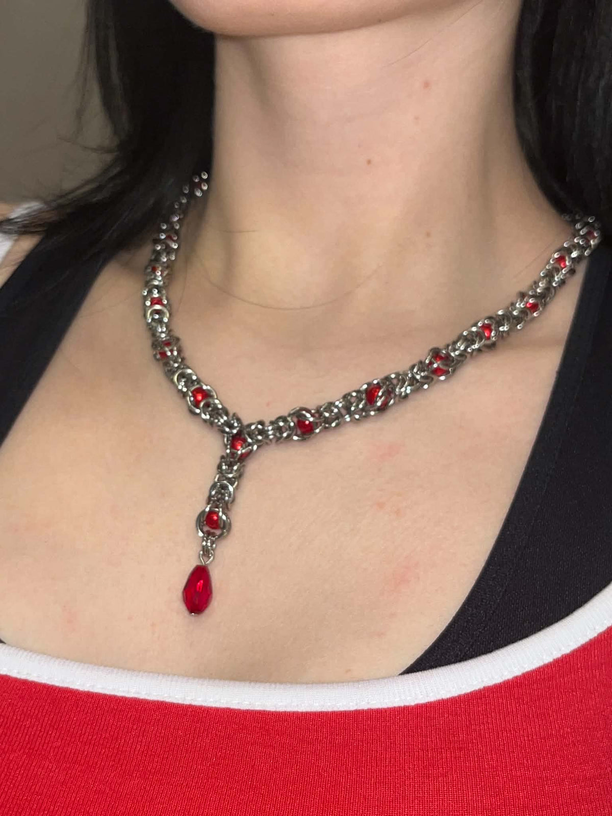 RED BYZANTINE NECKLACE